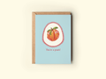 You're a Peach! Fruit Thanks Friendship Greeting Card