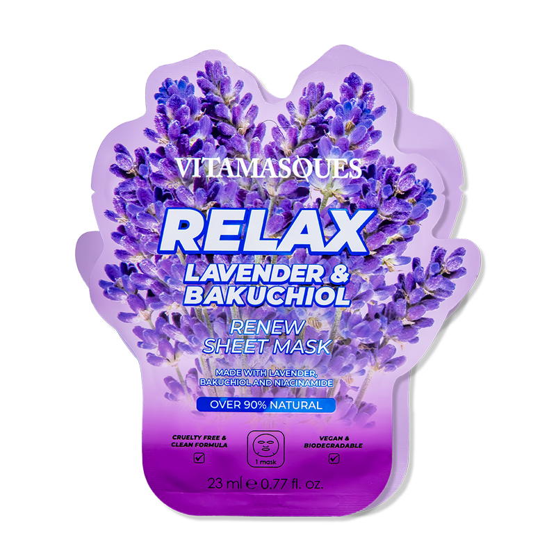 RELAX LAVENDER & BAKUCHIOL FACE SHEET MASK 🪻