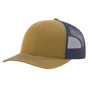 Richardson 112 Classic Premium Trucker Hat, Snapback Cap: Biscuit/True Blue