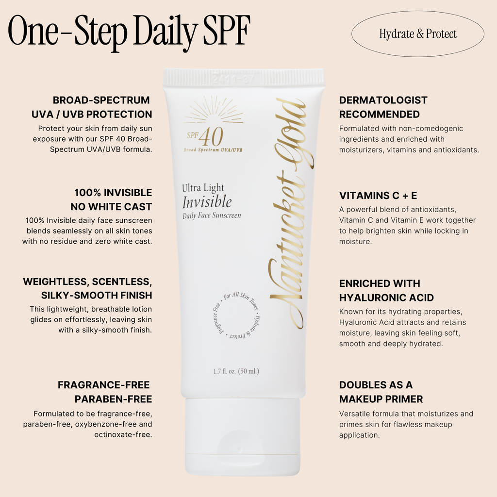 Nantucket Gold Invisible Daily Face Moisturizer with SPF 40