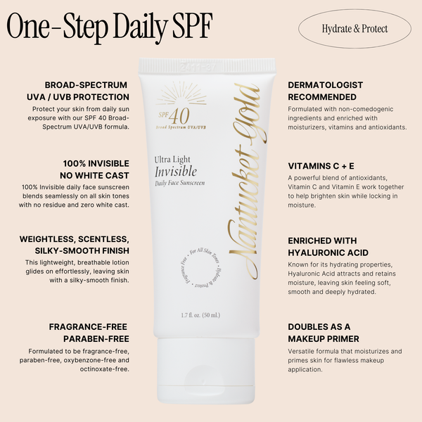 Nantucket Gold Invisible Daily Face Moisturizer with SPF 40