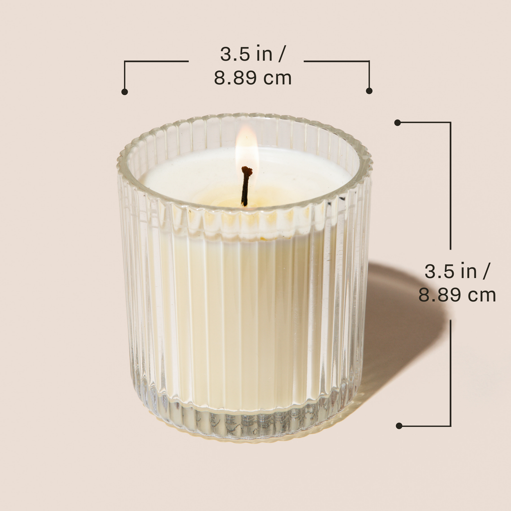 Palo Santo Patchouli 11oz Soy Candle Fluted Ribbed Jar