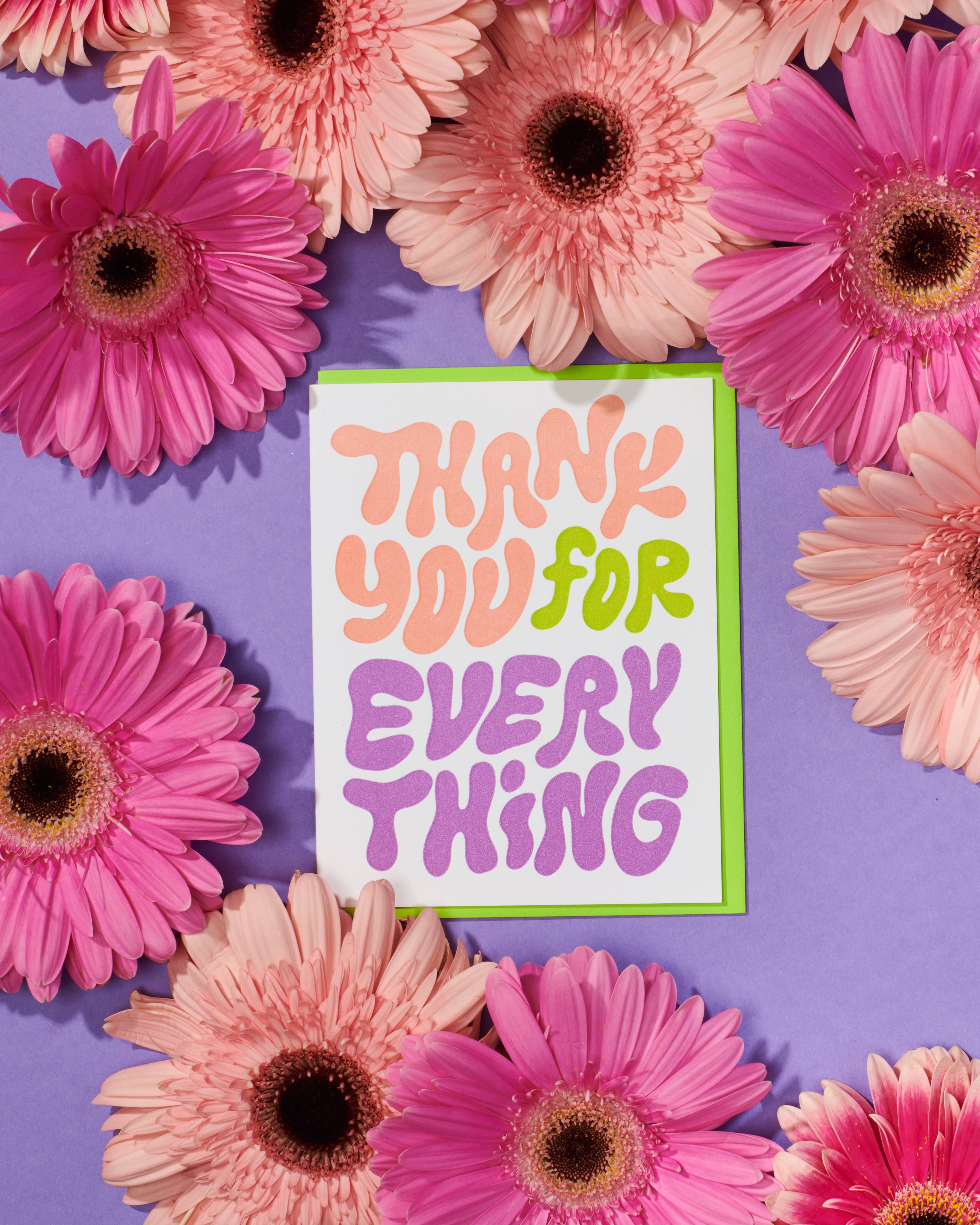 Bubble Thank You Letterpress Greeting Card: Single Card