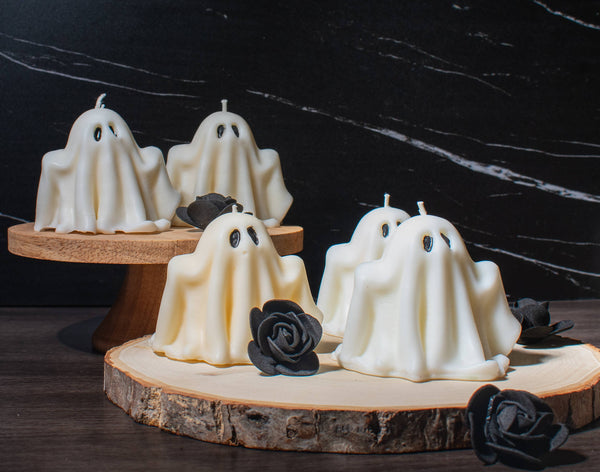 Cute Ghost Candle: Pumpkin Spice