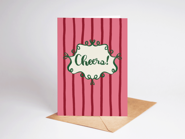 Cheers! Celebration Congratulations Striped Greeting Card