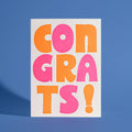 Congrats! Neon Letterpress Greeting Card