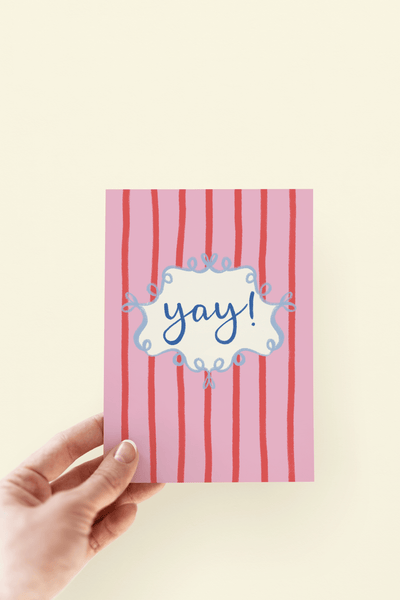 Yay! Celebration Congratulations Striped Greeting Card