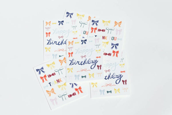 Rainbow Bows Birthday Card