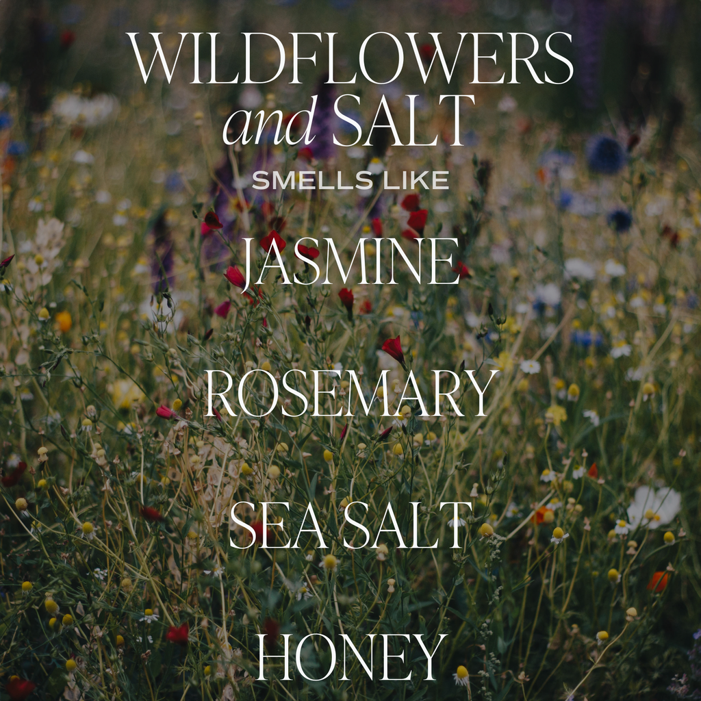 Wildflowers & Salt 11 oz Soy Candle, Fluted Ribbed Jar
