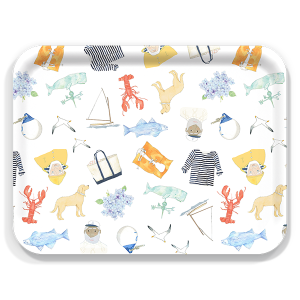 New England Tray Collection by Sara Fitz: Check Red