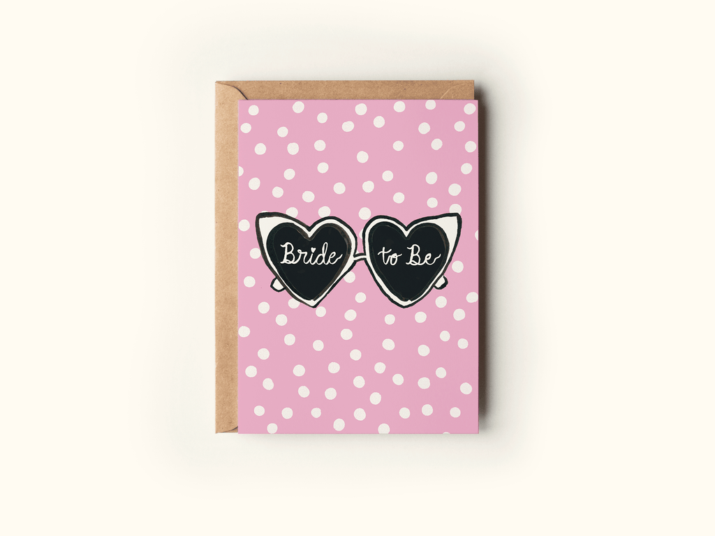 Bride To Be Heart Sunglasses Greeting Card
