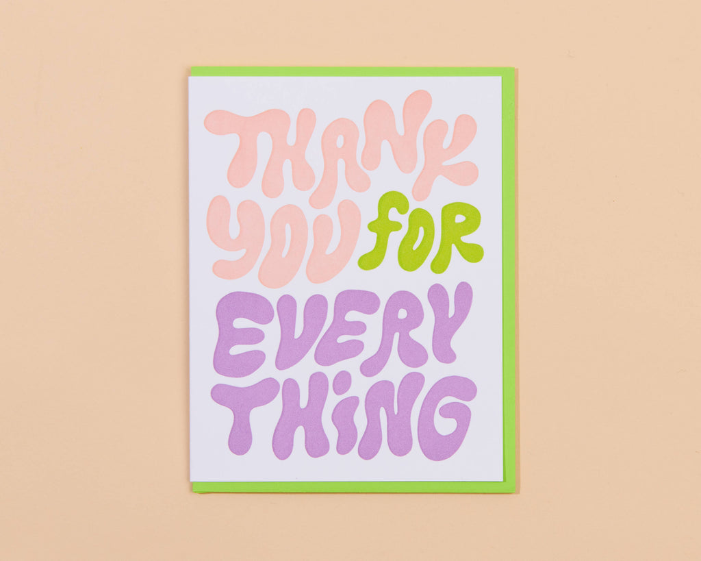 Bubble Thank You Letterpress Greeting Card: Single Card