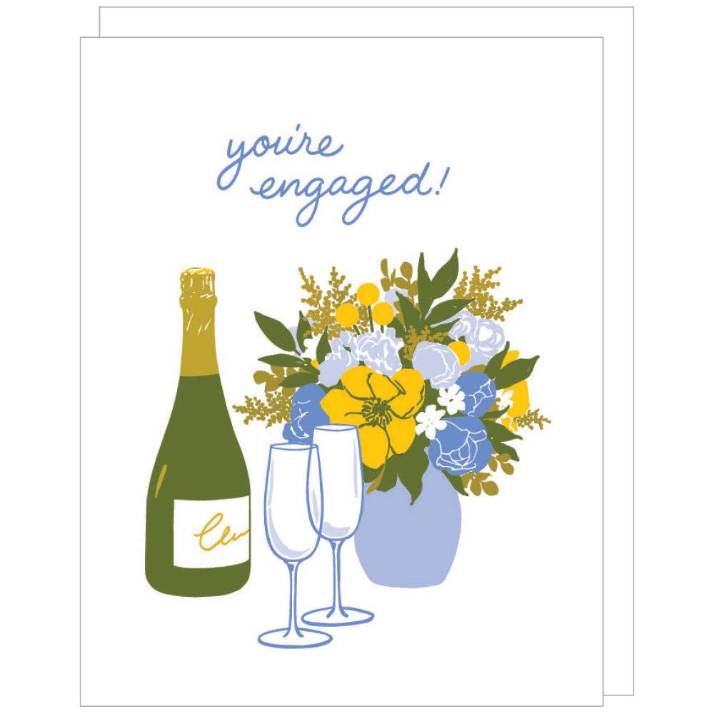 Champagne Toast Engagement Card