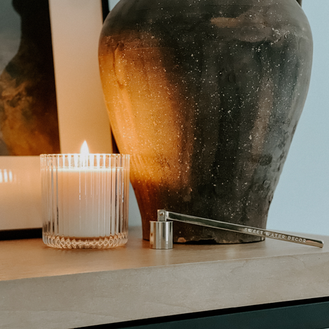Palo Santo Patchouli 11oz Soy Candle Fluted Ribbed Jar
