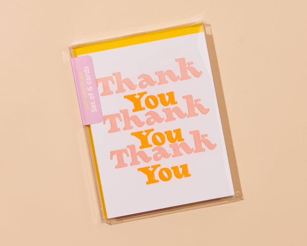 Thank You X3 Letterpress Greeting Card: Single Card