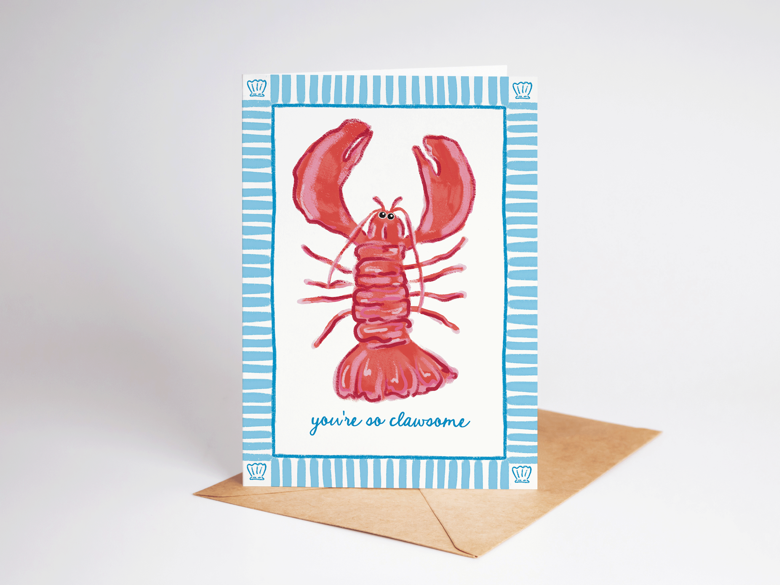 You're So Clawsome Lobster Beach Coastal Greeting Card