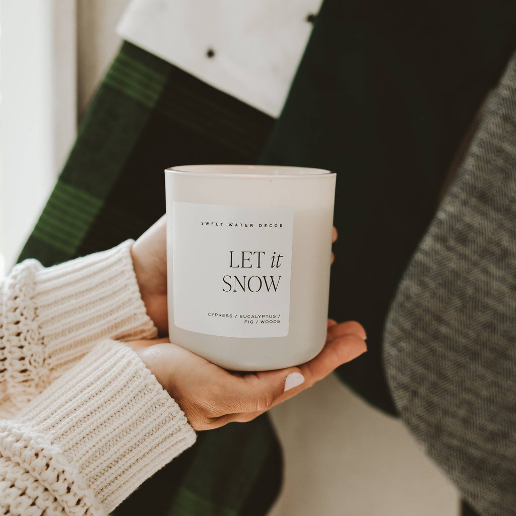 Let It Snow 15 oz Soy Candle, Matte Jar - Home Decor