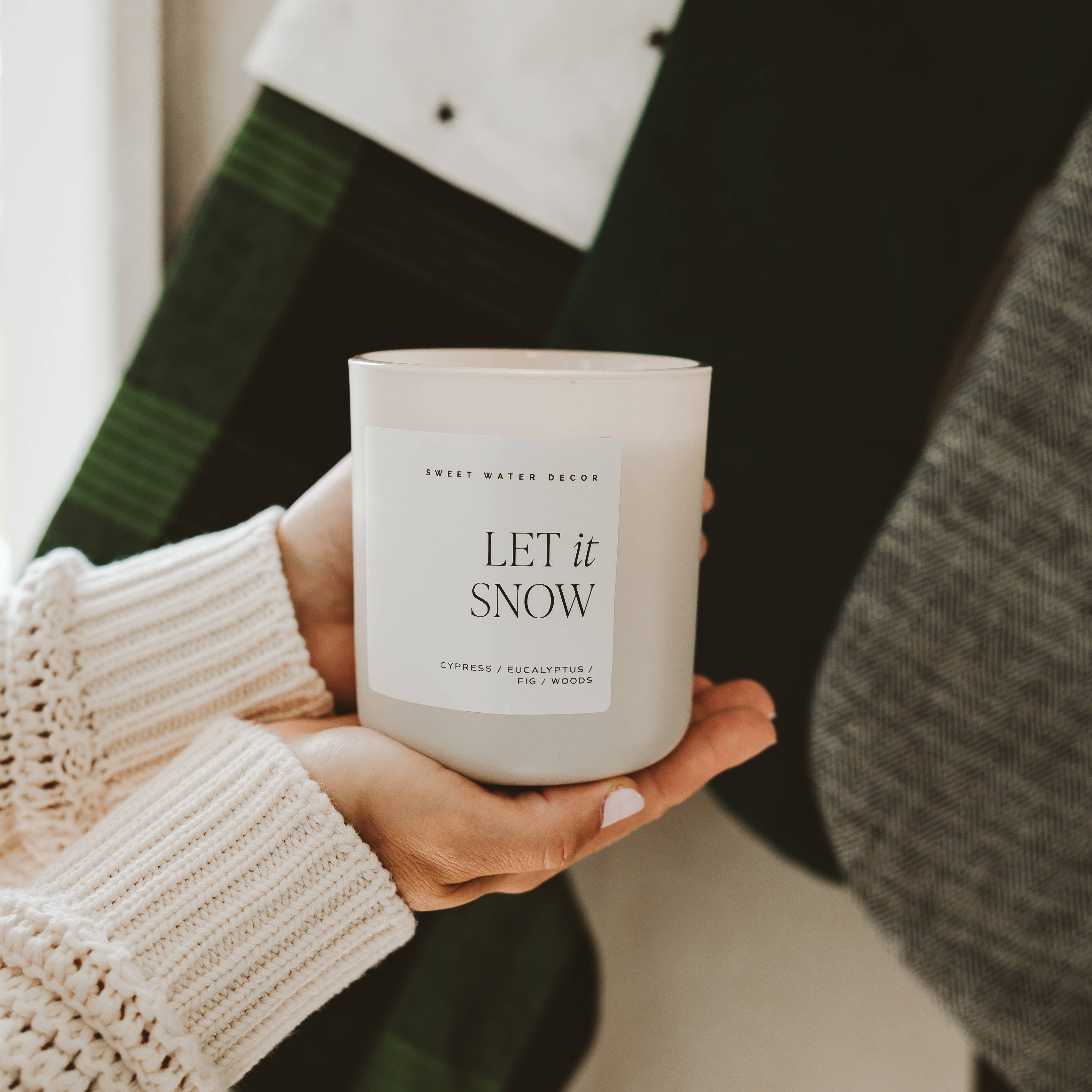 Let It Snow 15 oz Soy Candle, Matte Jar - Home Decor