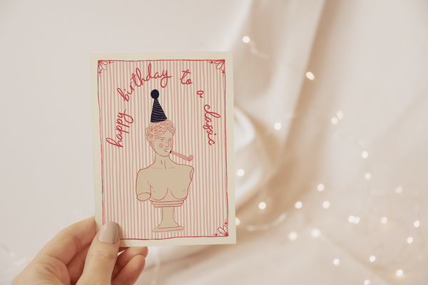 Happy Birthday Classic Statue Bust Card
