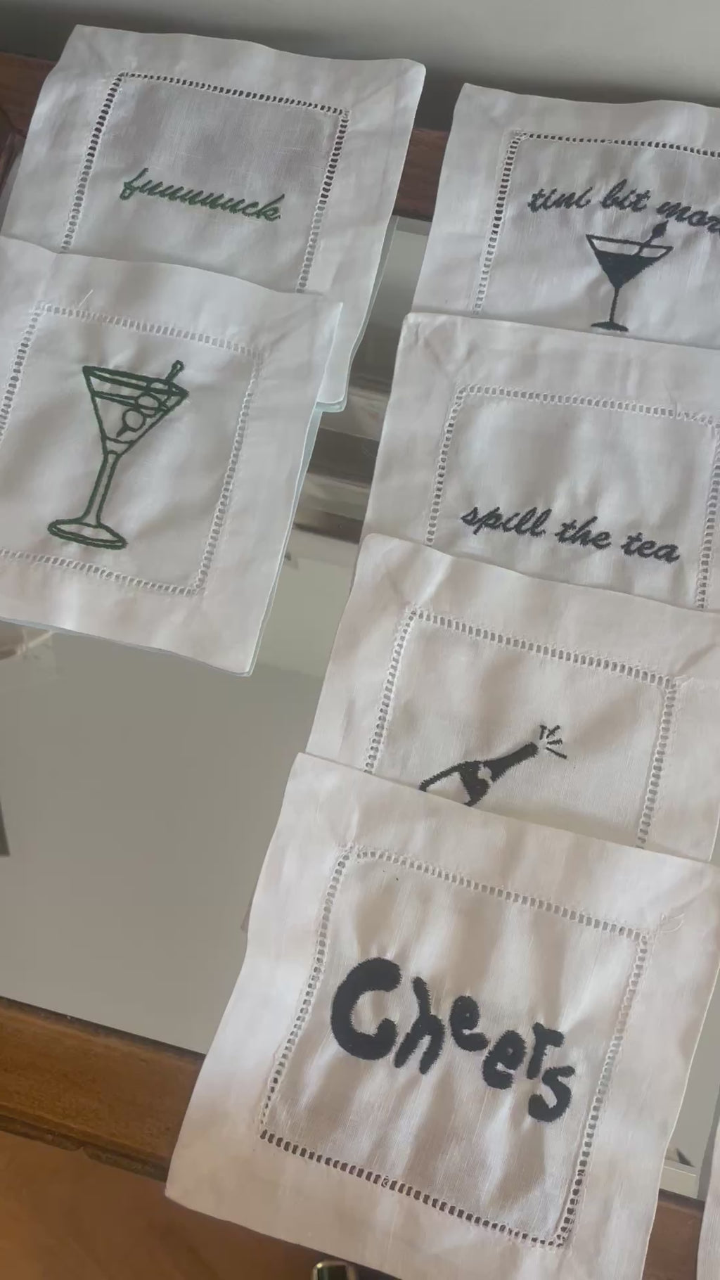 The Stitch Bar Custom Embroidery: Cocktail Napkins, Wine Bags, and Totes