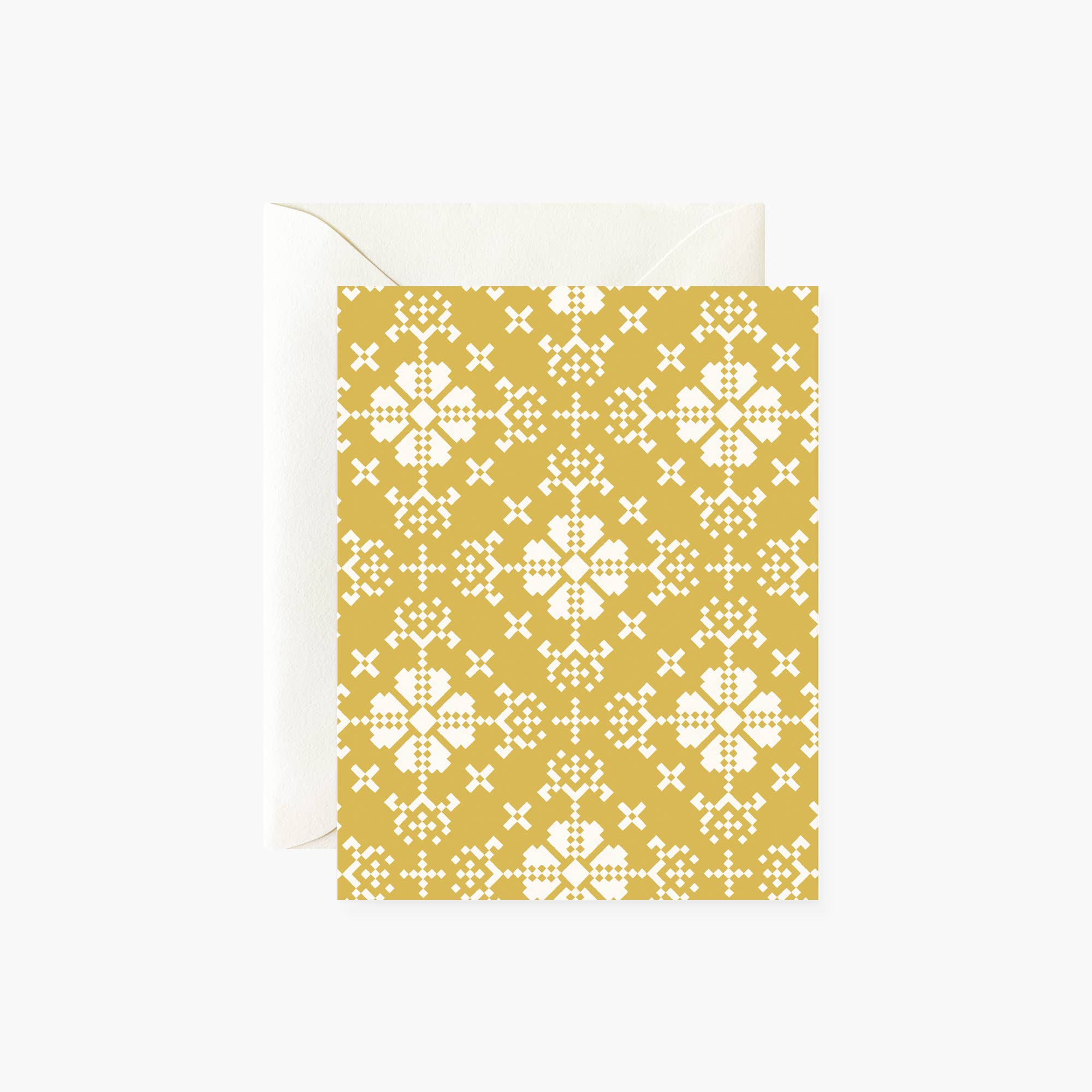 MUSTARD FOLK PATTERN | greeting card