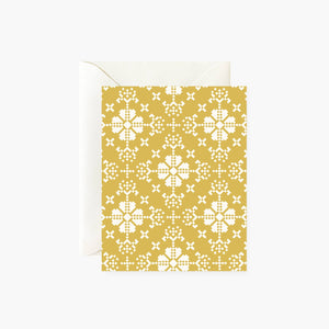 MUSTARD FOLK PATTERN | greeting card