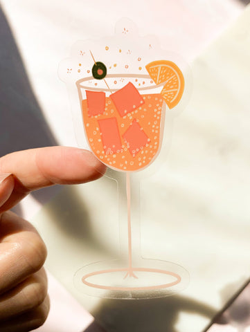 Spritz Cocktail Wine Glass Transparent Sticker