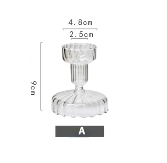 Vintage Style Glass Candlestick Holder
