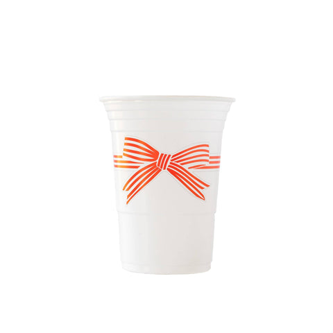 Red Bow 18 oz Plastic Cups (24 pcs)