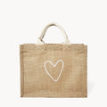 Handmade Burlap Jute Tote l Gift Bag - Heart