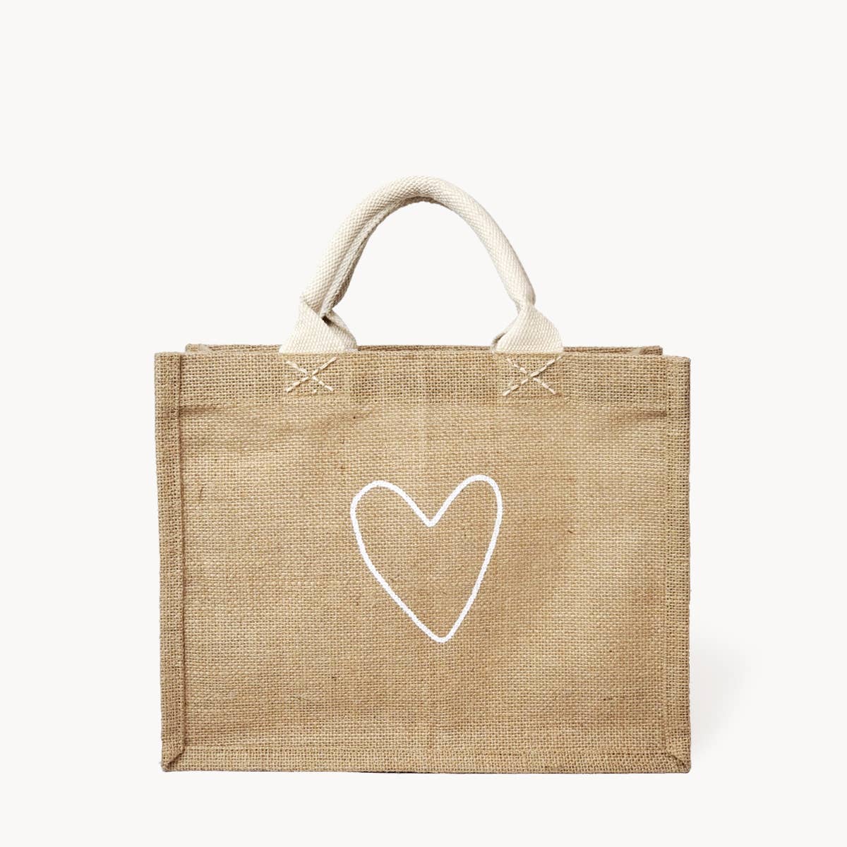 Handmade Burlap Jute Tote l Gift Bag - Heart