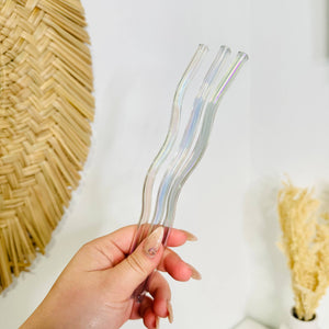 Iridescent Wavy Glass Straws (LIMITED EDITION)