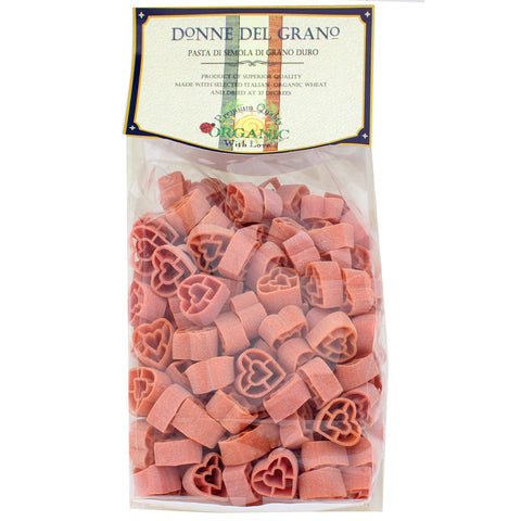 Organic Red Hearts Colored Pasta - 17.6oz (500gm)