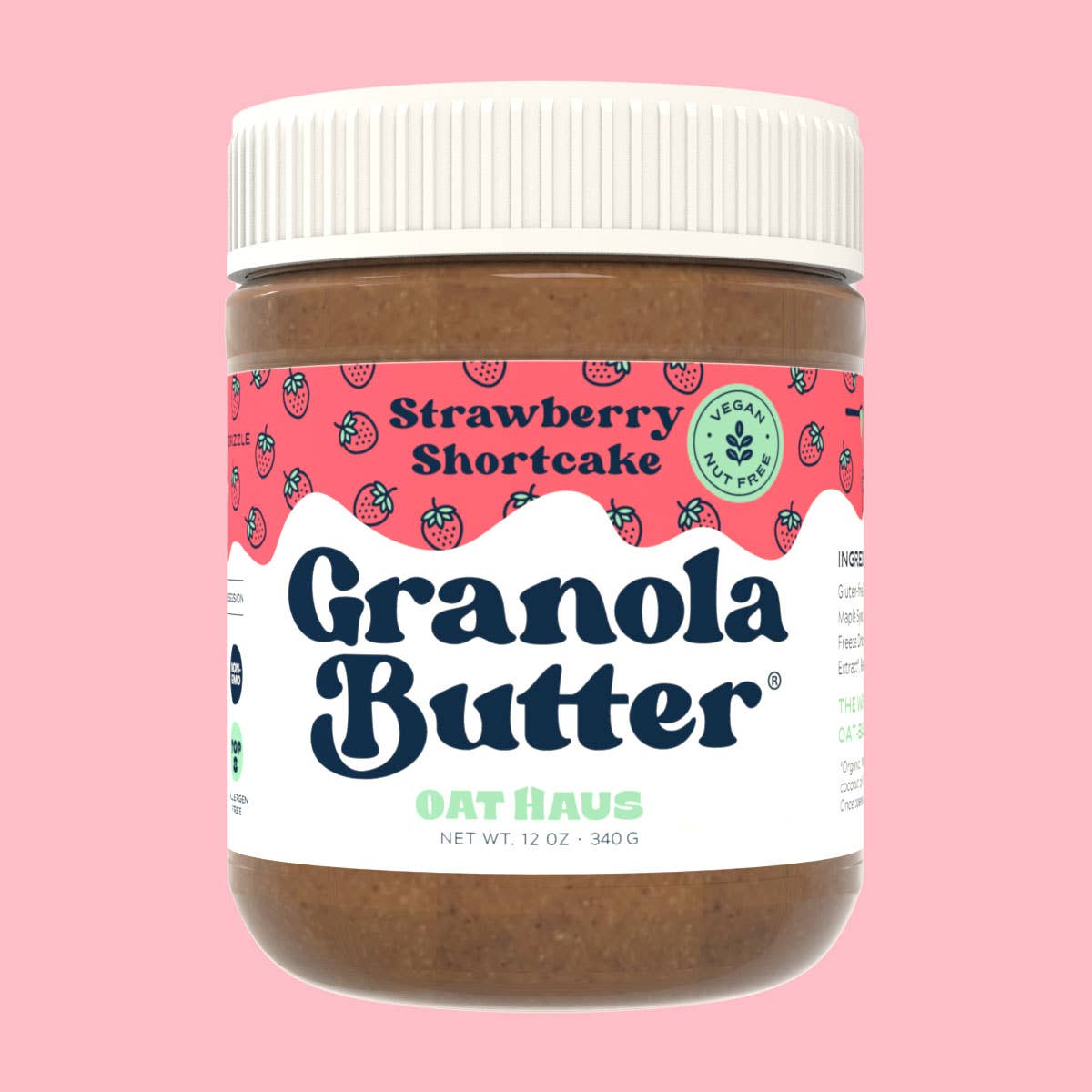 Strawberry Shortcake Granola Butter | Nut-free, Vegan, GF