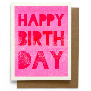 Pink and Red Happy Birthday Card