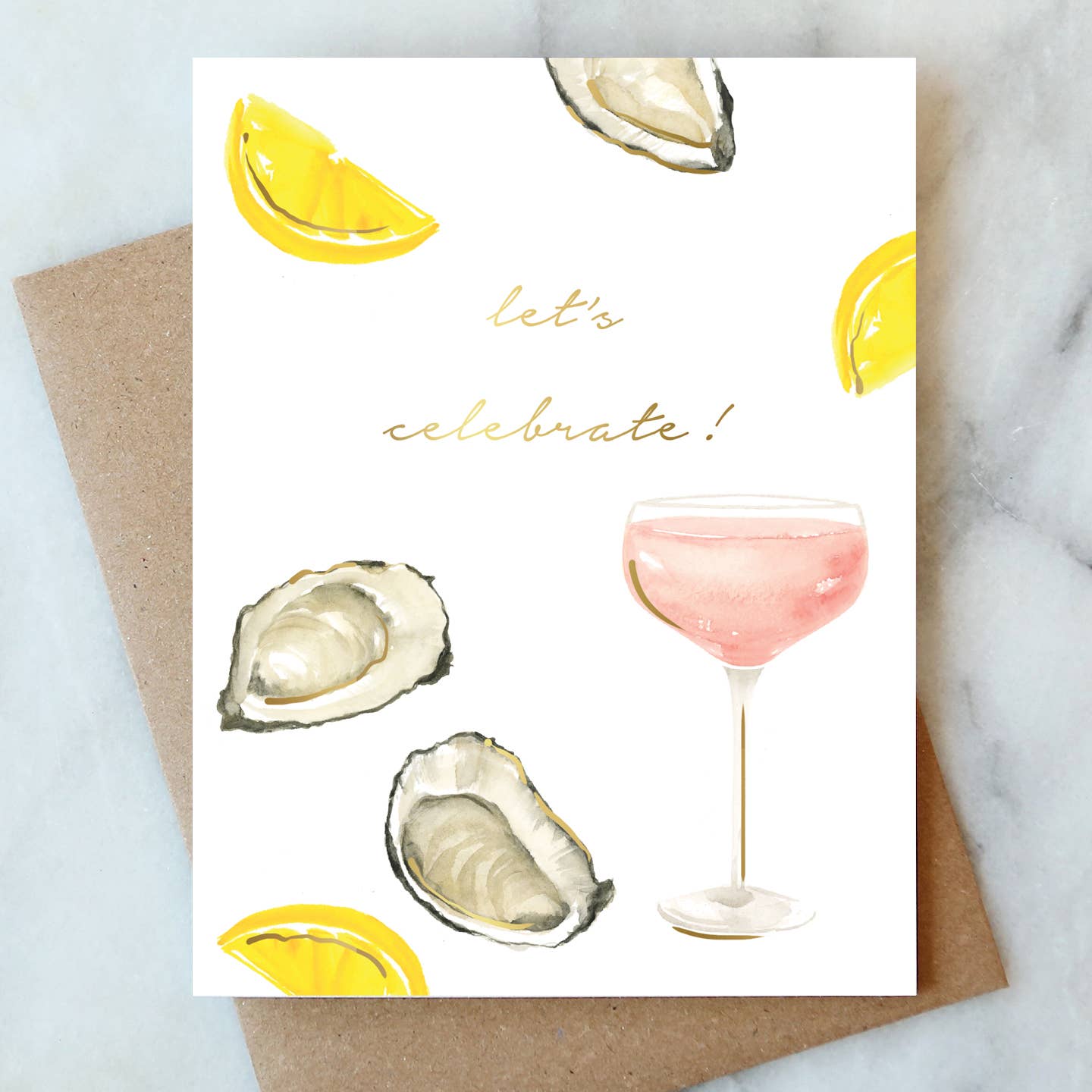Oysters and Rose Celebration Card