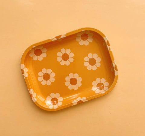 Yellow Daisy Metal Tray