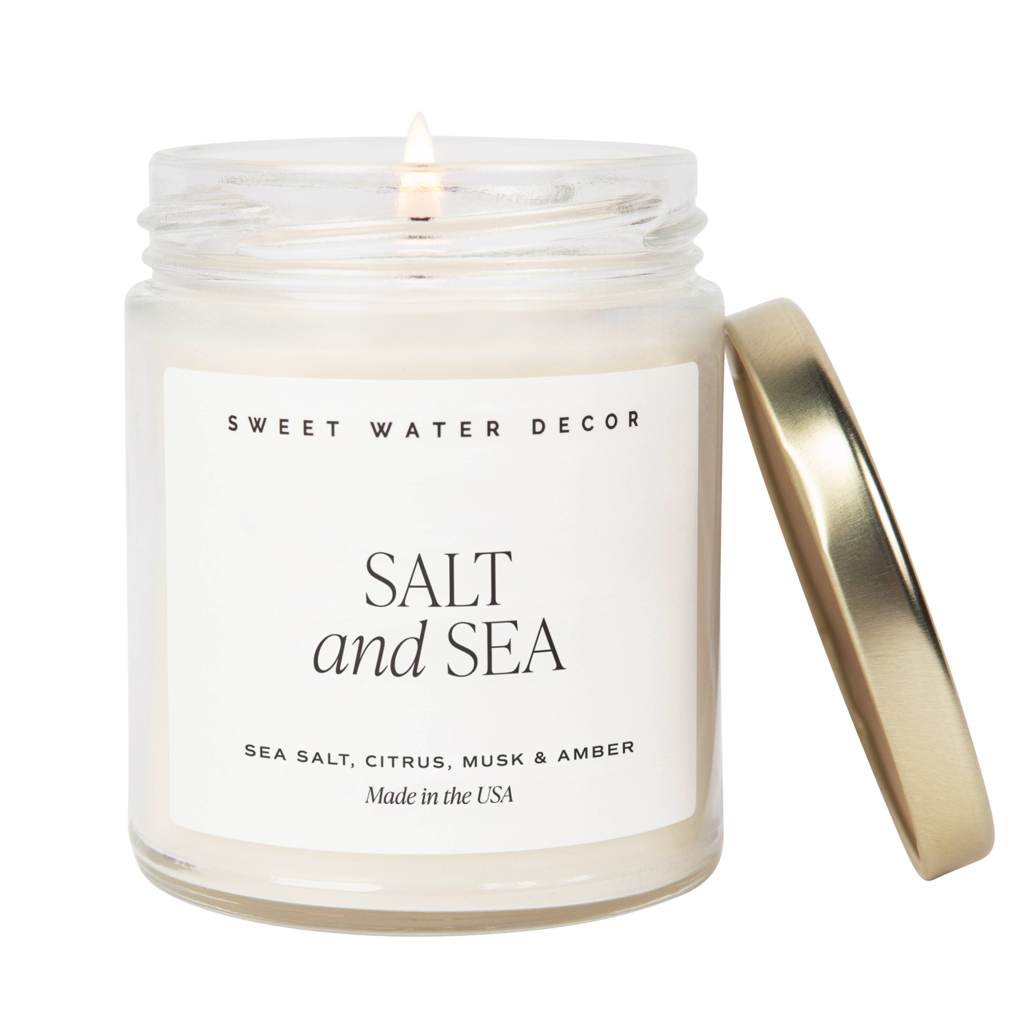 Salt and Sea Soy Candle - Clear Jar - 9 oz