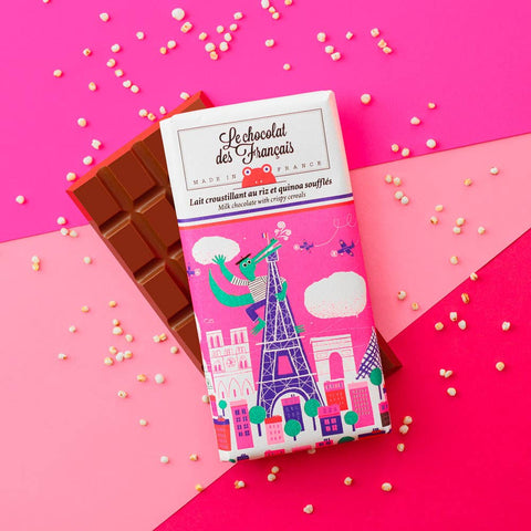 Le Chocolat des Francais Milk Chocolate Bar W/ Cereal