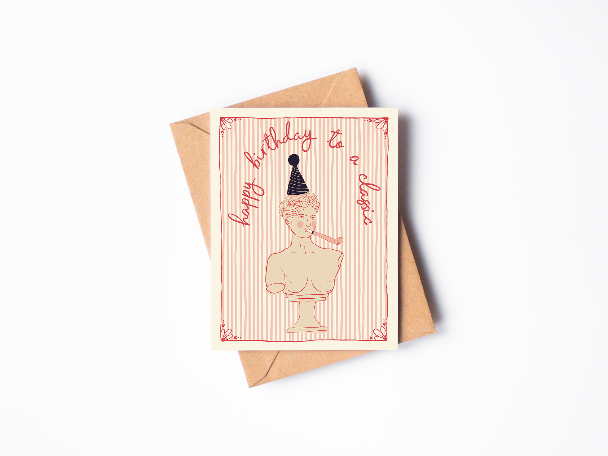 Happy Birthday Classic Statue Bust Card