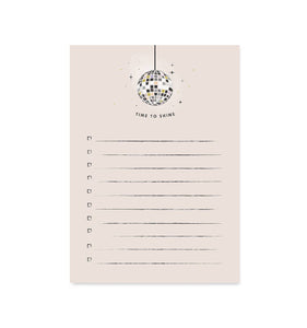 Time to shine Disco Ball notepad
