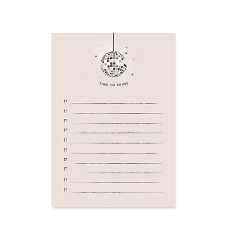 Time to shine Disco Ball notepad
