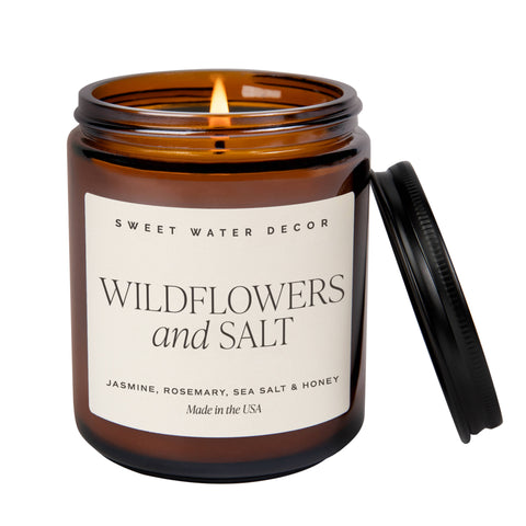 Wildflowers and Salt Soy Candle - Amber Jar - 9 oz