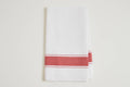 Classic Italian Kitchen Tea Towel - Herringbone Red