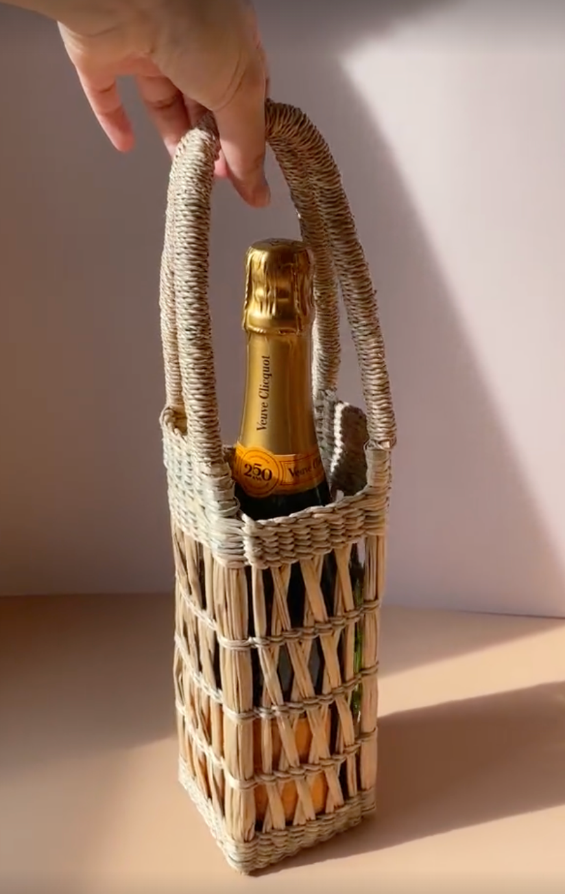 Water Hyacinth Handwoven Wine Bag / Basket