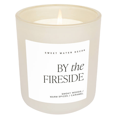 By The Fireside 15 oz Soy Candle, Matte Jar - Decor