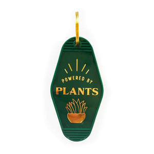 Powered by Plants Motel Key Tag | Green with Gold Foil