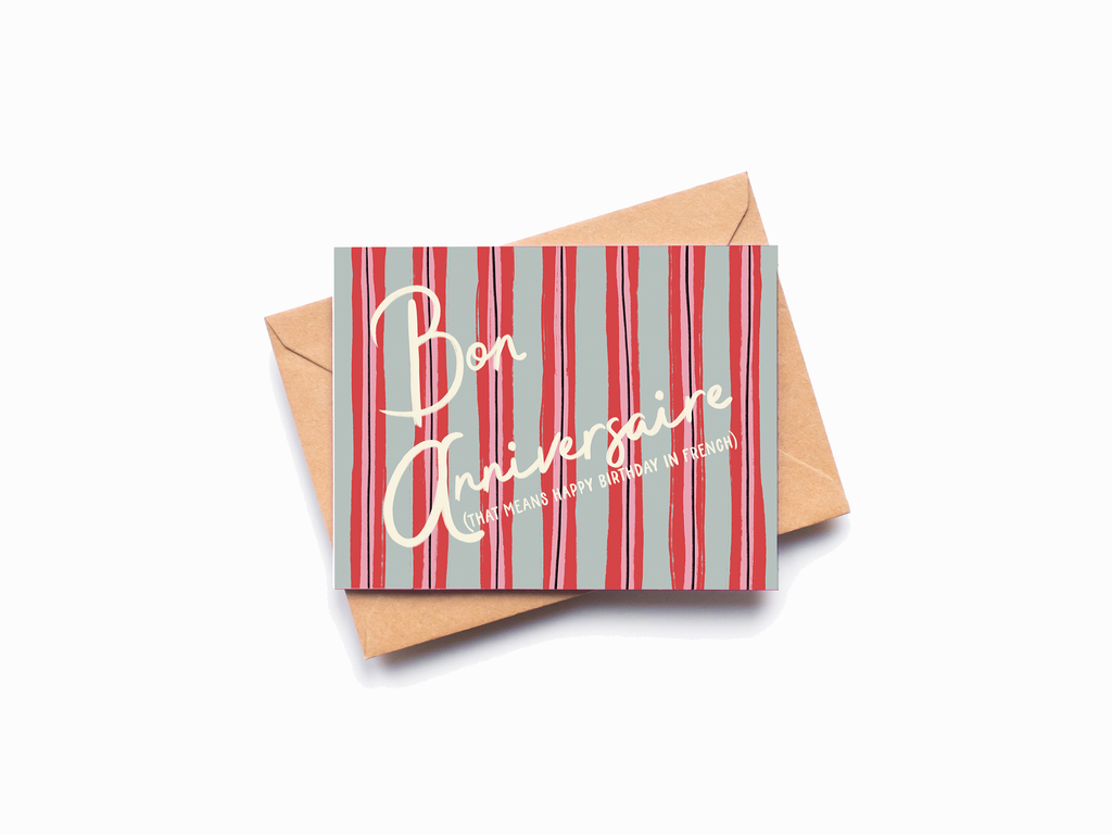 Bon Anniversaire Birthday Card