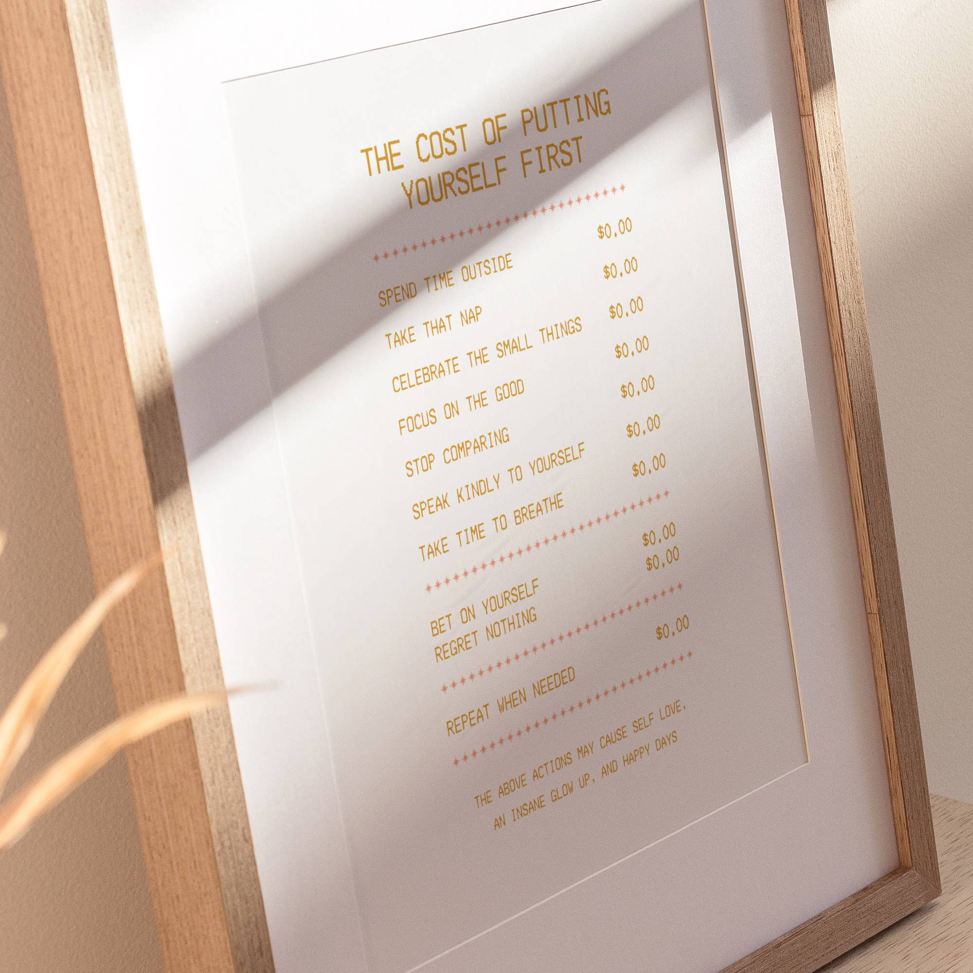 The Cost of Self Care Art Print