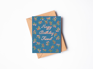 Blue Dahlia Birthday Card